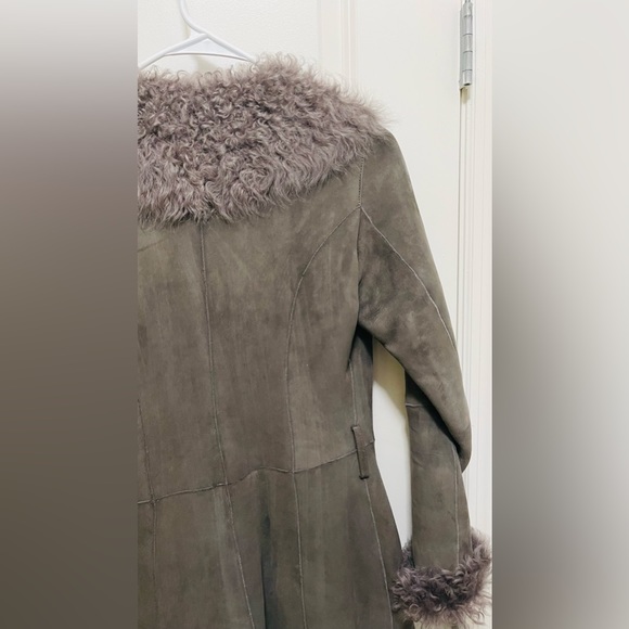 Hugo Boss Orange Shearling Lamb Leather Coat - Picture 6 of 7